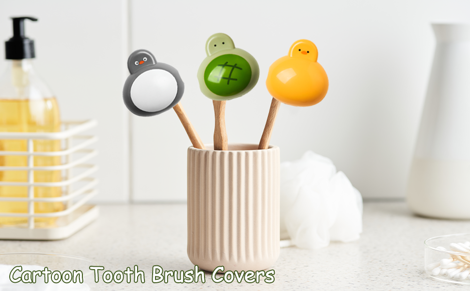 3 Pack Cartoon Tooth Brush Covers