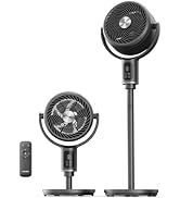 PELONIS AeroFan Pedestal Air Circulator for Bedroom – Oscillating Standing Fan with Remote Contro...