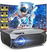 FUDONI Projector with WiFi and Bluetooth, Outdoor Portable 4K Support Projector HD 1080P Max 300"...