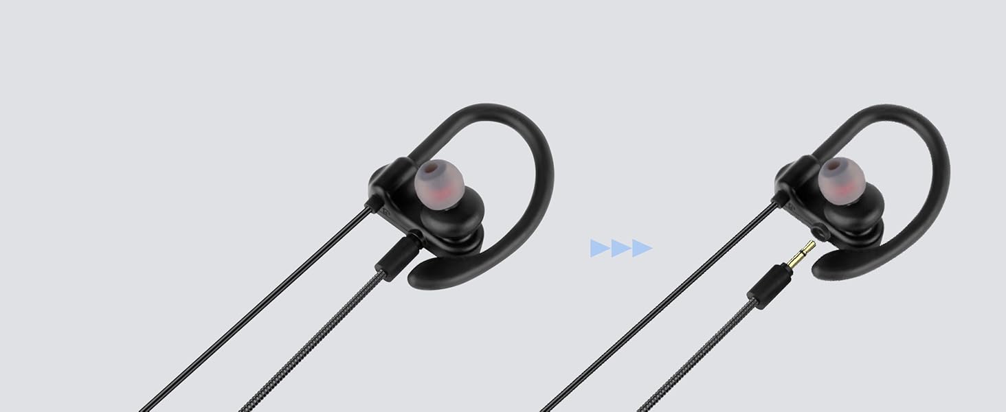 USB Earbud with Boom Mic for Computers_EBM-C_Detachable Boom Mic