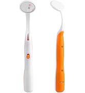 Ceonam 2 Pcs Dental Mirror with Light Tool LED Lighted Teeth Inspection Mirror Anti Fog Curve Ang...