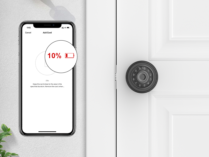 Fingerprint door knob with app