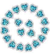 Heart Rhinestone Buttons 20pcs Large Sew on Heart Rhinestones Embellishments Flatback for Crafts ...