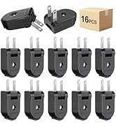 Extension Cord Replacement Male Power Plug, 2 Prong, 125V/10A, Non-Grounding, Ideal for Small App...