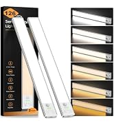 14.7 Inch Under Cabinet Lighting, 6 Color Temps Motion Sensor Light Indoor, LED Power Display Rec...