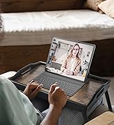 Bed Tray Table Breakfast Trays Serving Tray Bamboo Bed Laptap Floding Legs with Handles and Phone...