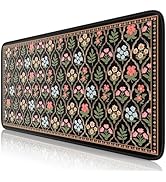 iCasso Floral Desk Pad Mat, Large Mouse Pad, Desk Matt for Desktop, Anti-Slip XXL Big Mousepad wi...