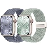 Braided Stretchy Bands with Magnetic Clasp Compatible for Apple Watch Band 38mm 40mm 41mm 42mm 44...