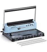 OFFNOVA Wire Binding Machine, Punch 12 Sheets, 34-Square Hole Punch, Bind 120 Sheets with Adjusta...