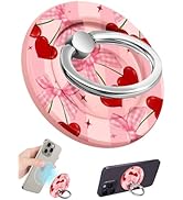 Lotadilo for Magnetic Phone Ring Holder Compatible with MagSafe for Women Girls - Cute PK Cherry ...