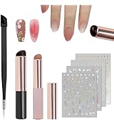 2PCS Silicone Nail Brush Reusable Chrome Nail Powder Applicator Ombre Gel Nail Brush Silicone Lip...