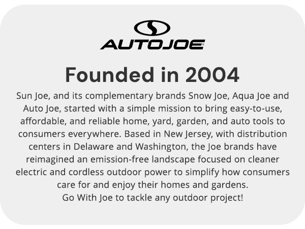 AutoJoe logo on a white background. Text reads: AutoJoe. Founded in 2004.