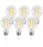 ORALUCE LED Edison Light Bulb 60 Watt Equivalent E26, Vintage Clear Light Bulbs 6W 2700K Warm Whi...
