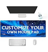 Custom Mouse Pad with Photo Logo Text, Personalized Picture Gaming Mousepad Computer Mouse Mat - ...