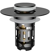 Hibbent Upgraded 3 in 1 Bathroom Sink Drain Strainer, Universal Pop Up Stopper with Removable Sta...