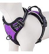 PHOEPET No Pull Dog Harnesses for Small Puppies Reflective Adjustable Front Clip Vest with 2 Meta...
