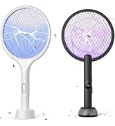 YISSVIC Electric Fly Swatter 4000V Bug Zapper Racket Dual Modes 2PCS with Purple Mosquito Light