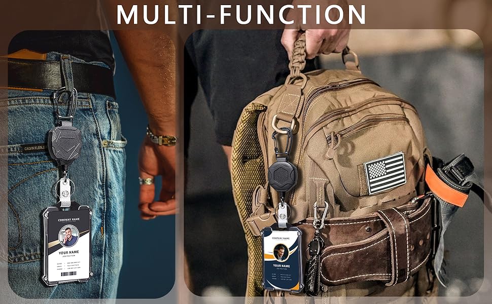 badge holder retractable clip