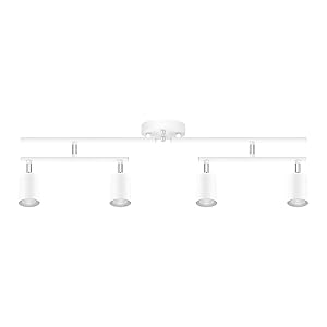 white 4-light track fixtures