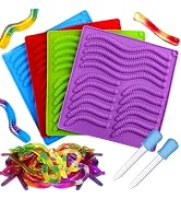 Palksky 4PCS gummy worm molds silicone for gummies candy, large fruit snack molds for kids