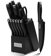 Hancorys Knife Sets for Kitchen with Block, 15 Pieces Chef Knife Set with Self Sharpening, Stainl...