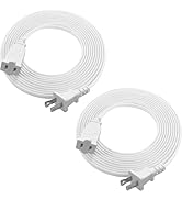 2 Pack 15 FT Two Prong Extension Cord 18 AWG 10A/125V US AC Male-Female Flat Thin Slim Polarized ...