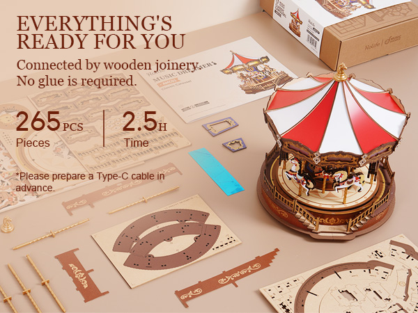 Rolife 3d wooden puzzles diy music box AMC01-3