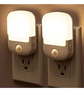 Briignite Motion Sensor Night Light, Plug in, Dusk to Dawn Night Light 2Pack, Adjustable Brightne...