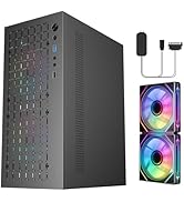 UTLGAMENG Mini-ITX PC Case with 2x120mm ARGB Fans, High Airflow ITX Case, ATX PSU Support, USB 3....