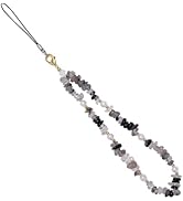 Handmade Beaded Charm Cell Phone Camera Lanyard, Wrist Strap with Natural Gemstone Beads, Pearl P...