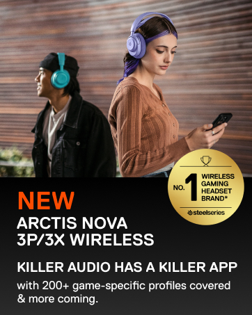 New Arctis Nova 3P/3X Wireless. Killer Audio Has a Killer App with 200+ game-specfic profiles.
