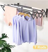 Vikaqi Wall Mounted Clothes Drying Rack, Foldable Wall Mount Laundry Drying Rack Folding Indoor, ...