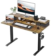 Agilestic 55 x 24 Inches Height Adjustable Electric Standing Desk with 2 Drawers, Stand Up Electr...