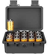 KIWIFOTOS 15 Slots C Battery Organizer Storage Case Heavy Duty IP67 Waterproof C Cell LR14 Batter...