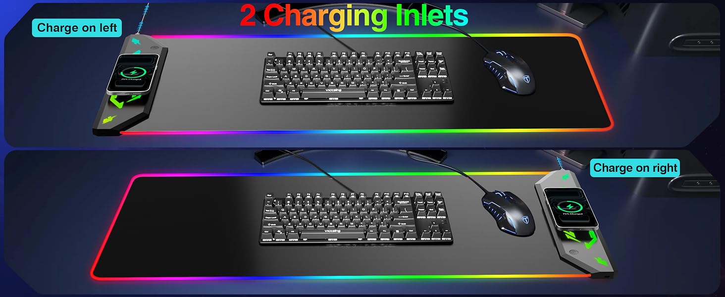 RGB Gaming Mouse Pad with Wireless Charging