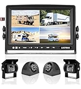 9'' RV Camera System for RV Semi-Truck Trailer Camper, 4 Split Screen Quad View HD DVR Recording ...