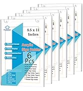 PecMuikee Acrylic Sign Holder 8.5x11, Wall Mount Acrylic Sign Holder and Plastic Paper Display Ad...
