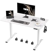Ywin Electric Height Adjustable Standing Desk with Wheels, 63 x 24 inches Ergonomic Stand Up Desk...