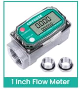GRYVOZE 1 Inch Digital Turbine Fuel Flow Meter, 2.6-26 GPM Inline NPT Thread Flowmeter with 3/4 i...