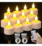 PChero 12 Pack Rechargeable Flameless Candles with Remote Timer, Battery Operated Tea Lights Cand...