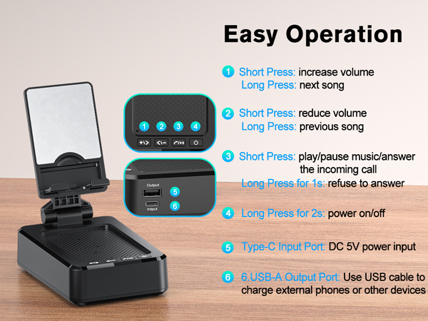 cell phone stand with speaker Easy Operation