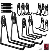 Garage Tool Storage Wall Hook Assortment Set: 15PCS Heavy Duty Large Hanger Garden Tool Organizer...