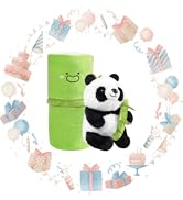 Emoin Panda Stuffed Animals Panda Plush with Bamboo 2 in 1 Bamboo Tube Panda Pillow Tummy Time To...