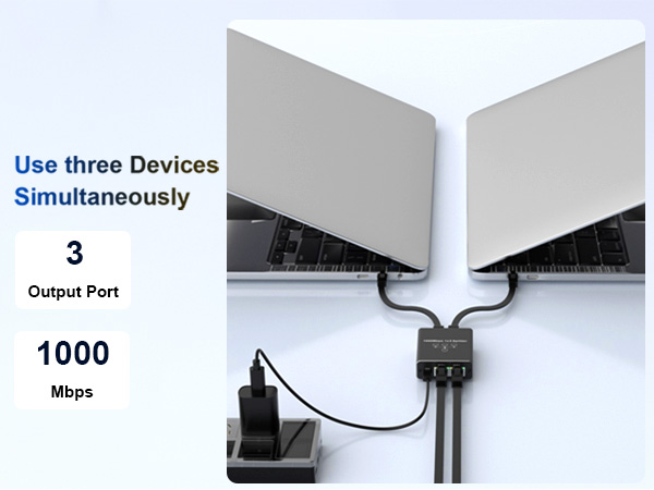 Gigabit Ethernet Splitter 1 to 3