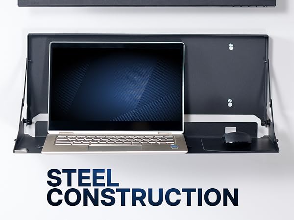 Flip Down Keyboard Tray Wall Mount STEEL CONSTRUCTION