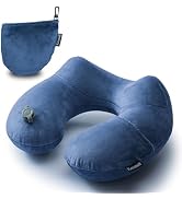 Keemall Inflatable Neck Pillow Airplane, Comfortable Inflatable Travel Neck Pillows for Airplanes...