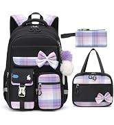 Alrisg School Backpack for Girls Kids Bookbag for Elementary Middle School Casual Travel Daypack ...