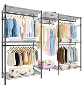 Ywin Heavy Duty Garment Rack, Portable Wardrobe Clothes Rack,Freestanding Adjustable Clothing Rac...