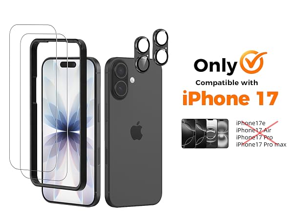 WowFluy 2 Pack Screen Protector for iPhone 17 with Lens Protector