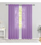 Karseteli Semi Voile Sheer Curtains 84 Inches Long 2 Panels Rod Pocket Window Treatment for Livin...
